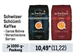METRO Schwiizer Schüümli Kaffee je 1000-g- Packung Angebot