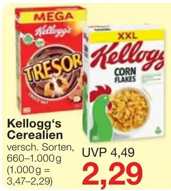 Jawoll Kellogg's Cerealien 660-1.000g Angebot