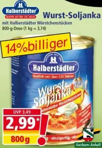 Norma Halberstädter Wurst-Soljanka 800 g Dose Angebot