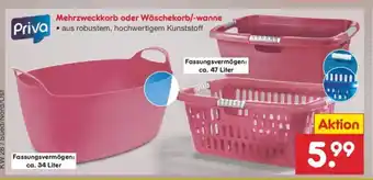 Netto Marken-Discount Priva Mehrzweckkorb oder Wäschekorb/-wanne Angebot