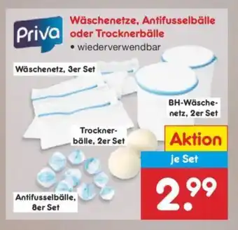 Netto Marken-Discount Priva Wäschenetze, Antifusselbälle oder Trocknerbälle Angebot