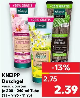 Kaufland KNEIPP Duschgel 200-240 ml Tube Angebot