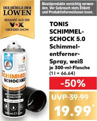 Kaufland TONIS SCHIMMEL SCHOCK 5.0 Schimmelentferner Spray, weiß 300 ml Flasche Angebot