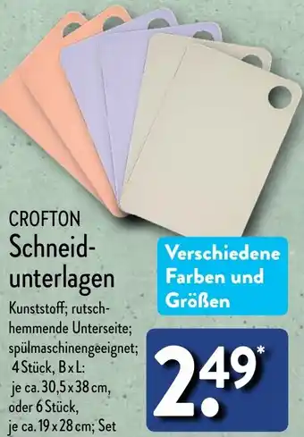 Aldi Nord CROFTON Schneidunterlagen Angebot