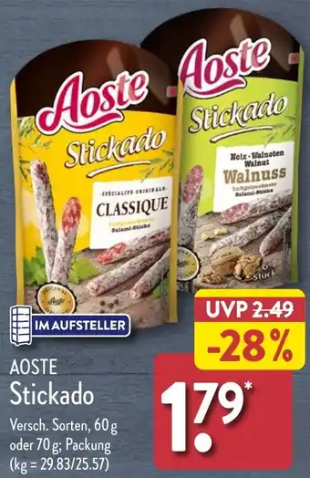 Aldi Nord AOSTE Stickado 60 g oder 70 g Angebot