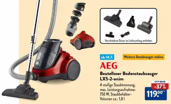 Aldi Nord AEG Beutelloser Bodenstaubsauger LX5-2-anim Angebot