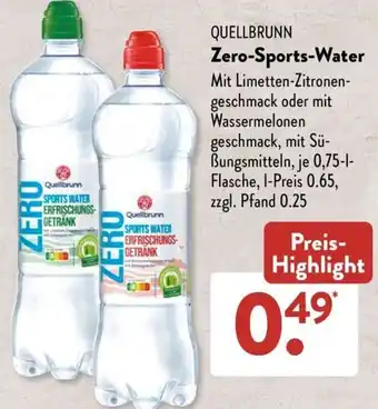 Aldi Süd QUELLBRUNN Zero-Sports Water 0,75 L Flasche Angebot