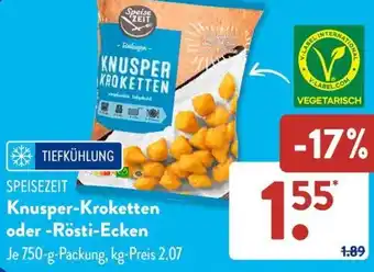 Aldi Süd SPEISEZEIT Knusper-Kroketten oder Rösti-Ecken 750 g Packung Angebot
