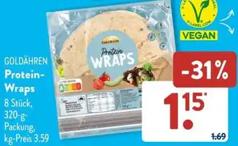 Aldi Süd GOLDÄHREN Protein Wraps 320 g Packung Angebot