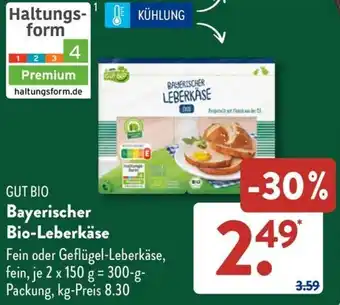 Aldi Süd GUT BIO Bayerischer Bio-Leberkäse 300 g Packung Angebot