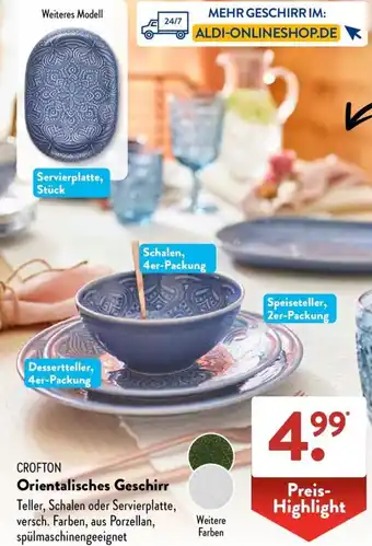 Aldi Süd CROFTON Orientalisches Geschirr Angebot
