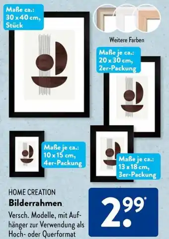Aldi Süd HOME CREATION Bilderrahmen Angebot