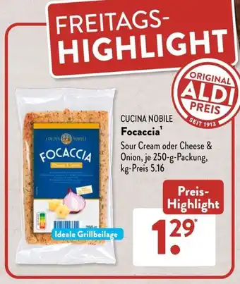 Aldi Süd CUCINA NOBILE Focaccia 250 g Packung Angebot