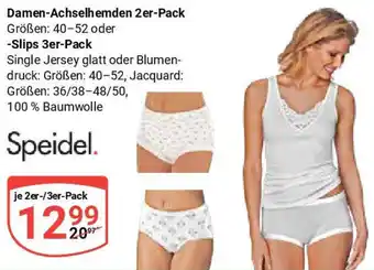 Globus Speidel Damen-Achselhemden 2er-Pack oder Slips 3er-Pack Angebot