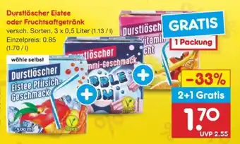 Netto Marken-Discount Durstlöscher Eistee oder Fruchtsaftgetränk versch. Sorten, 3 x 0,5 Liter Angebot
