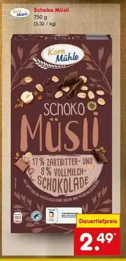 Netto Marken-Discount Korn Mühle Schoko Müsli 750 g Angebot