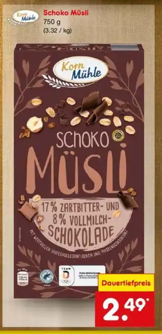 Netto Marken-Discount Korn Mühle Schoko Müsli 750 g Angebot