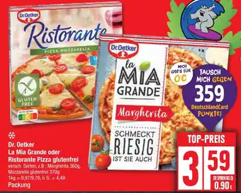 Edeka Dr. Oetker La Mia Grande oder Ristorante Pizza glutenfrei Angebot
