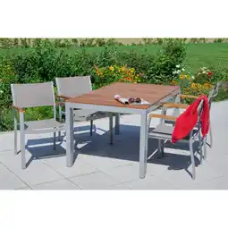 Netto Marken-Discount Merxx Tischgruppe Naxos 5tlg. mit Stapelsessel und Standard Tisch Angebot