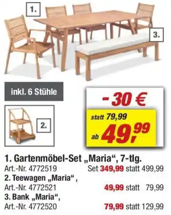 toom Baumarkt Gartenmöbel-Set ,,Maria", 7-tlg. Angebot
