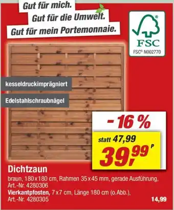 toom Baumarkt Dichtzaun Angebot