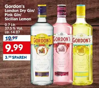 Hol'ab Getränkemarkt Gordon's London Dry Gin/Pink Gin/Sicilian Lemon 0,7 Ltr. Angebot