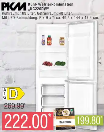 Marktkauf PKM Kühl-/Gefrierkombination ,,KG220DW" Angebot