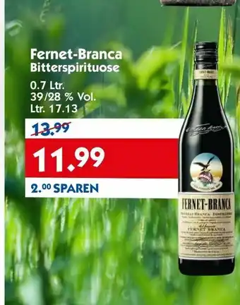 Hol'ab Getränkemarkt Fernet-Branca Bitterspirituose 0.7 Ltr. Angebot