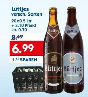 Hol'ab Getränkemarkt Lüttjes versch. Sorten 20x0.5 Ltr. Angebot