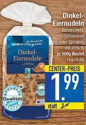 E-Center Dinkel Eiernudeln Angebot