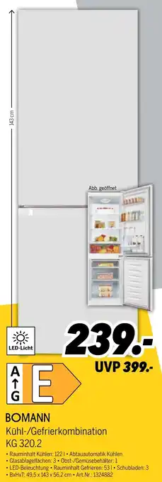MEDIMAX BOMANN Kühl-/Gefrierkombination KG 320.2 Angebot