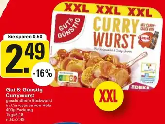 WEZ Gut & Günstig Currywurst 403g Packung Angebot