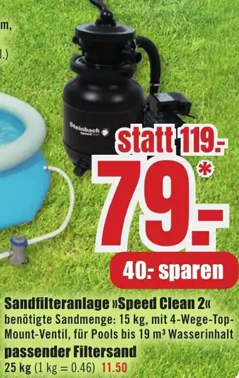 B1 Discount Baumarkt Sandfilteranlage Speed Clean 2 Angebot