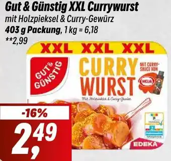 Simmel Gut & Günstig XXL Currywurst 403 g Packung Angebot