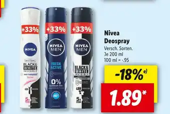 Lidl Nivea deospray Angebot