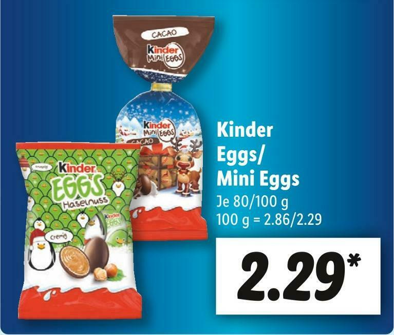 Kinder eggs oder mini eggs Angebot bei Lidl