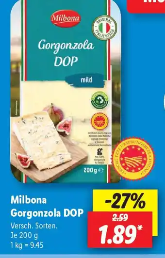 Lidl Milbona Gorgonzola DOP 200 g Angebot