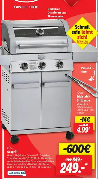 Lidl RÖSLE Gasgrill Angebot