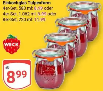 Globus WECK Einkochglas Tulpenform Angebot