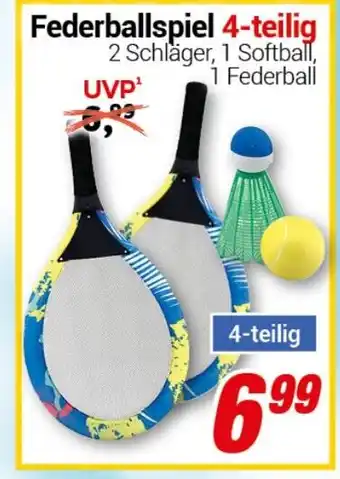 CENTERSHOP Federballspiel 4-teilig Angebot