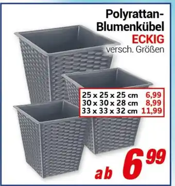 CENTERSHOP Polyrattan- Blumenkübel ECKIG Angebot