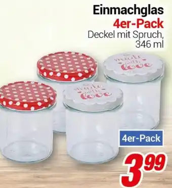CENTERSHOP Einmachglas 4er-Pack Angebot
