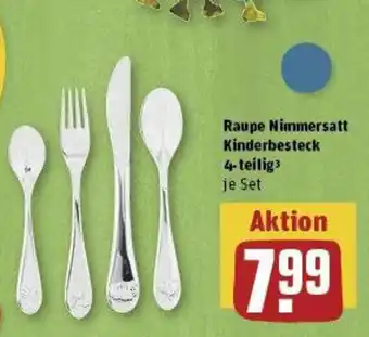REWE Raupe Nimmersatt Kinderbesteck 4-teilig Set Angebot