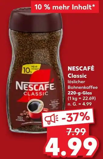 Kaufland NESCAFÉ Classic löslicher Bohnenkaffee 220-g-Glas Angebot