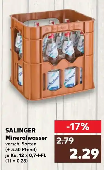 Kaufland SALINGER Mineralwasser Ka. 12 x 0,7 l Fl. Angebot