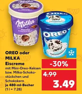 Kaufland OREO oder MILKA Eiscreme 480-ml-Becher Angebot
