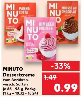 Kaufland MINUTO Dessertcreme 65-96 g Packg. Angebot
