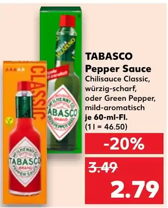Kaufland TABASCO Pepper Sauce 60 ml Fl. Angebot