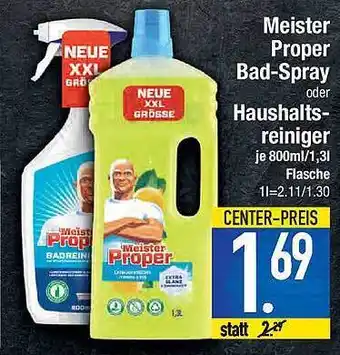 E-Center Meister Proper Bad Spray oder Haushaltsreiniger Angebot