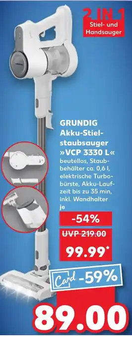 Kaufland GRUNDIG Akku-Stiel- staubsauger VCP 3330 L Angebot